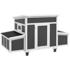 PawHut 58 Inch Wooden Chicken Coop with Nesting Box