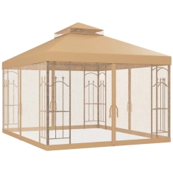 Outsunny 10 x 12 Foot Patio Gazebo with Corner Frame Shelves