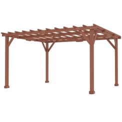 Outsunny 11 x 12 1/2 Foot Outdoor Fir Wood Pergola with Grape Trellis
