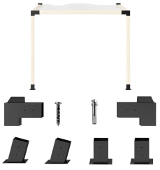 Outsunny 15 Degree Slanted DIY Pergola Kit with 3-Way Brackets