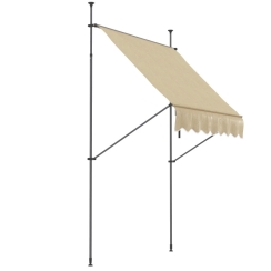 Outsunny 6 1/2 x 4 Foot Tension-Mount Manual Retractable Door or Window Awning