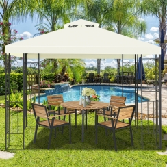 Costway 10 x 10 Foot Two-Tier Steel Frame Garden Gazebo Shelter