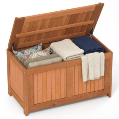 Costway 58 Gallon 3-in-1 Wooden Patio Deck Box