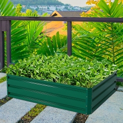 Costway 47 x 36 Inch Steel Board Raised Garden Bed