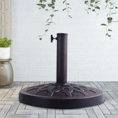Costway 18 Inch Round Decorative Heavy-Duty Patio Umbrella Base - 30 Pounds