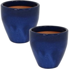 Sunnydaze 10 Inch Resort Ceramic Planter - 2 Pack