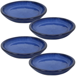 Sunnydaze 7 Inch Ceramic Planter Saucer - 4 Pack