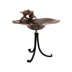 Achla 13 Inch Antiqued Birdbath with Birds and Stand