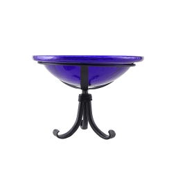 Achla 13 Inch Crackle Birdbath with Tripod Stand