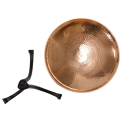 Achla 14 Inch Polished Copper Birdbath with Tripod Stand