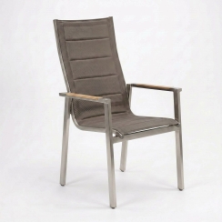Royal Teak Collection Stainless Steel Barcelona Grand Stacking Chair with Sling