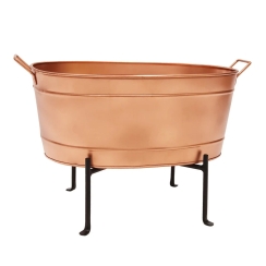 Achla 24 x 15 Inch Oval Copper-Plated Steel Tub