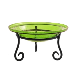 Achla 14 Inch Crackle Birdbath with Short Stand