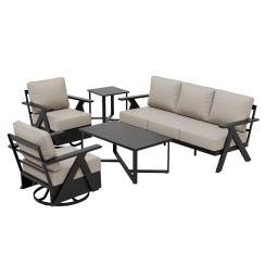 Eagle Peak 5 Piece Urban Slate Outdoor Bistro Patio Set