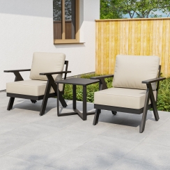 Eagle Peak 3 Piece Urban Slate Outdoor Bistro Patio Set