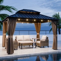 Eagle Peak 12 x 10 Foot Galvanized Steel Hardtop Gazebo