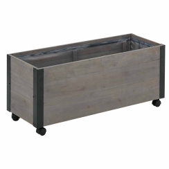 JR Home Recycled Wood Planter with Casters