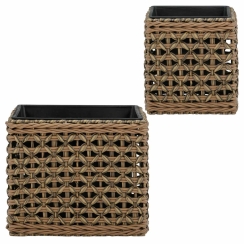 JR Home Square Nesting Polyrattan Planter - 2 Pack