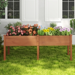 Costway 73 Inch Large Elevated Garden Bed with Divider
