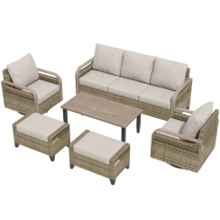 Eagle Peak Outdoor 6 Piece Rattan Outdoor Bistro Set