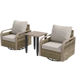 Eagle Peak Outdoor 3 Piece Rattan Outdoor Bistro Set