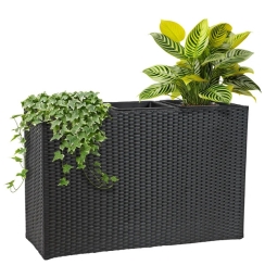 Sunnydaze 3-Section Tall Wicker Planter Box