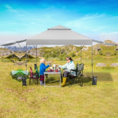 Costway 18 x 10 Foot Dual Awning Pop-Up Canopy Tent