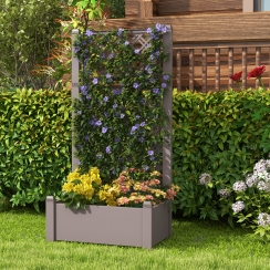 Costway 30 Inch Raised Self-Watering Planter Box with Trellis