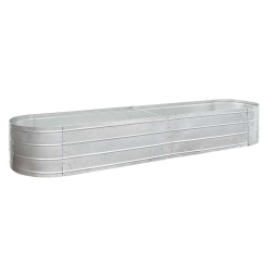 JR Home 79 Inch Oval Galvanized Steel Raised Garden Bed