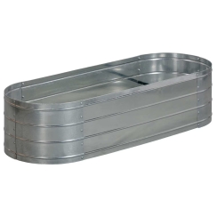 JR Home 49 Inch Oval Galvanized Steel Raised Garden Bed