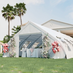 Costway 40 x 20 Foot Peach-Shaped Windowed Wedding Party Tent