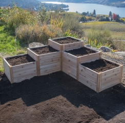 Outdoor Living Today 5.5 x 2 Foot Tiered L Cedar Raised Garden Bed