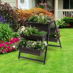 Costway 3 x 2 Foot Three-Tier Stepladder-Style Elevated Garden Box