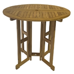 Royal Teak Collection 45 Inch Round Bar Drop Leaf Table