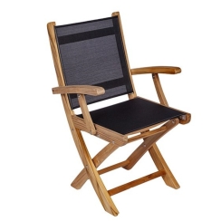 Royal Teak Collection Sailmate Folding Sling Arm Chair