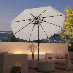 Costway 9 Foot Ruffle Edge Solar Light Patio Umbrella