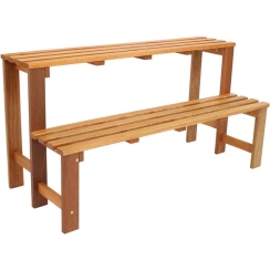 Sunnydaze 2-Tier Meranti Wood Outdoor Plant Stand