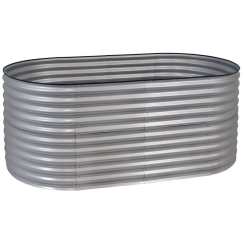 Sunnydaze 79 Inch Oval Galvalume Steel Raised Garden Bed