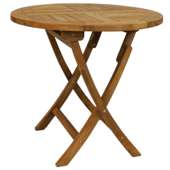 Sunnydaze 31 Inch Teak Wood Round Folding Table