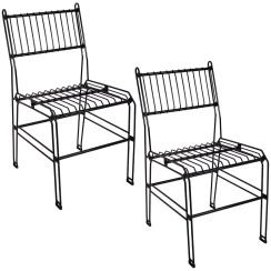 Sunnydaze Steel Wire Dining Chair - Set of 2