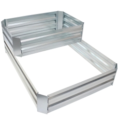 Sunnydaze 18 Inch Two-Tier Galvanized Steel Raised Garden Bed