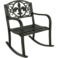 Sunnydaze Cast Iron and Steel Patio Rocking Chair