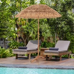Costway 6 Foot Foldable Stand Thatched Tiki Umbrella