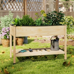 Costway 45 Inch Rolling Elevated Garden Box Cart