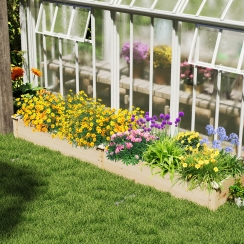 Costway 90 Inch Wooden Raised Garden Bed with Dividers