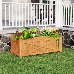 Costway 3 Foot Rustic Wooden Raised Garden Bed
