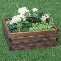 Costway 24 Inch Square Wood Wall Raised Garden Bed