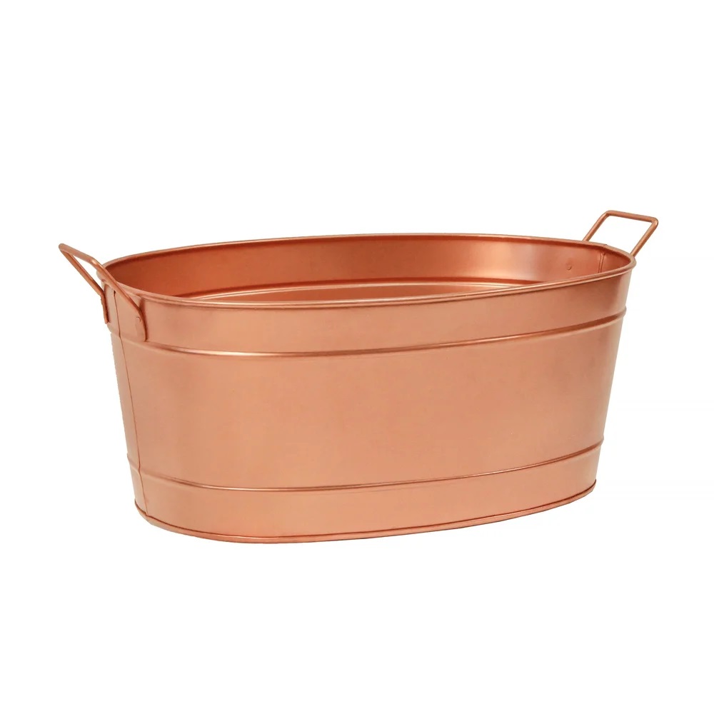 Achla 24 x 15 Inch Oval Copper-Plated Steel Tub