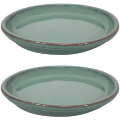 Sunnydaze 12 Inch Ceramic Planter Saucer - 4 Pack