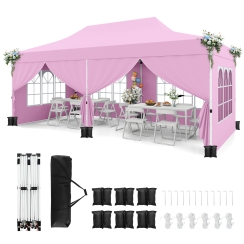 Costway 20 x 10 Foot Pop-Up Canopy Tent with Sidewalls